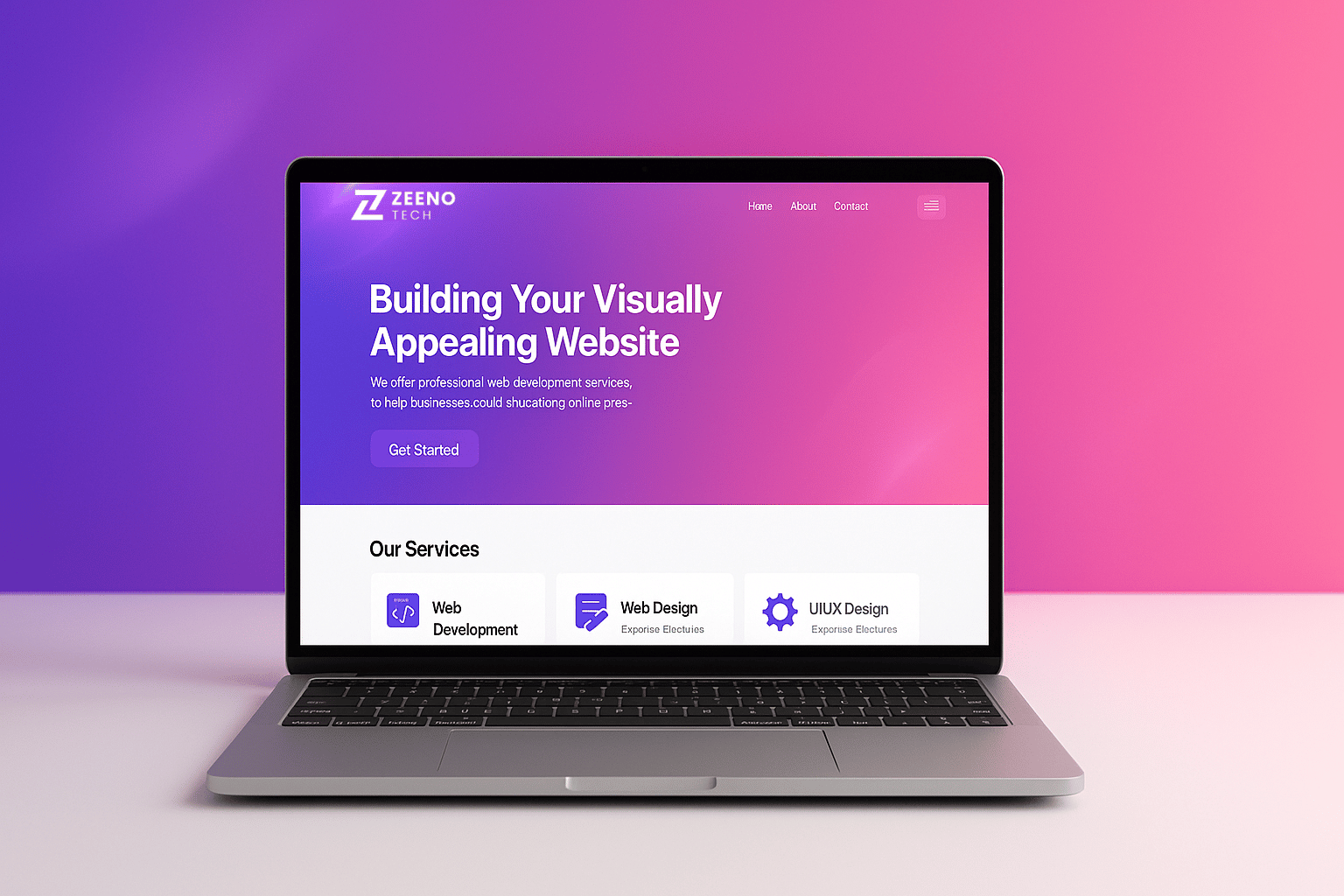 Modern website mockup by Zeeno Tech